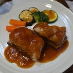 キッチン ブルー グローブ - スペアリブ　ポシェのアップ