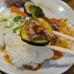 キッチン ブルー グローブ - 溢れたので少量ポシェ