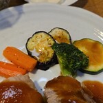 キッチン ブルー グローブ - 備え付け野菜のアップ