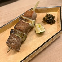 割烹 白鷹 - 炭火焼きのネギマグロ