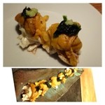 大どころ - 唐津の赤ウニと湯葉＆アオサ・・・この組み合わせは美味しい。ウニと湯葉がよく合います。 
      