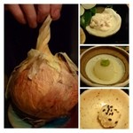 大どころ - 新玉ねぎの大きいこと、甘くて美味しいですよ。 
      鱧の白子は初めて頂きましたが、優しい味わい。 
      クリームチーズといぶりがっこはお酒にピッタリ！ 