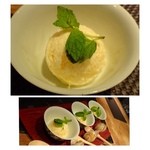 大どころ - 能古島の甘夏シャーベットとほうづきトマト。 
      