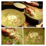 大どころ - 伊勢海老様は「おみそ汁」としても登場。。お出汁がよく出ていて身も多いので贅沢なおみそ汁です。 