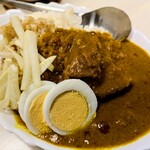 tell me キッチン - ポークカレー　無農薬玄米と白米ごはん半分づつ