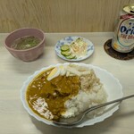 tell me キッチン - ポークカレー　無農薬玄米と白米ごはん半分づつ