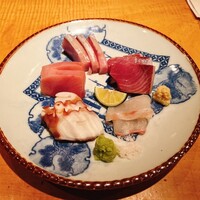 並木橋なかむら - お刺身三種盛り　寒鰤刺し
