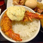 わ楽 - 有頭赤海老フライオンザライス！