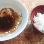 鮎正 - うるか茄子の残りにご飯を投入