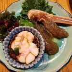 酒場 いっこまっこ - 白子ポン酢 かにの沖漬け