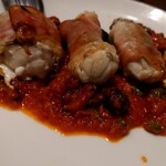 トラットリア ・チャオロ - フグとスペックのソテー・プッタネスカソース