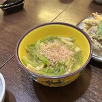 旬菜 さか田 - 若ごぼうと薄揚げの煮:色も切り方も上品で綺麗～