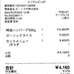 花より、ハンバーグ。 - レシート