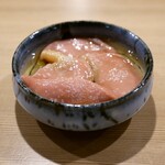 東麻布 天本 - 帆立貝の卵巣