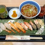 富寿し - 料理写真:海老かに蕎麦セット　1760円