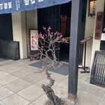 本むら庵 - 桃のお花がお出迎え