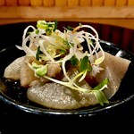 渋谷の日本酒ダイニング sakeba - 20250218お通し（和牛すじの塩煮込み）640円