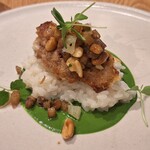 Orby Restaurant - 白子のムニエル　春菊ソースのリゾット