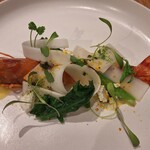 Orby Restaurant - 車エビのポシェ　ウドと八朔