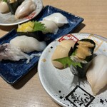 回転寿司 鮮 - イカ5点　貝3点