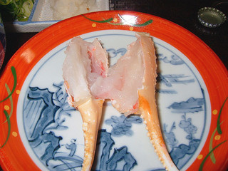 Minshuku Ryokan Kawatoya - 夕食（かに刺し）