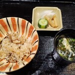 御料理 良所 - 牡蠣と銀杏のバターご飯とお汁