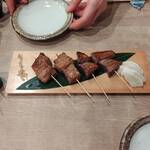 蕎麦切り ちょんまげ - 本まぐろ串焼き（おいしい塩で