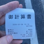 ビストロ すぷ～ん - レシート