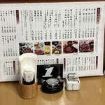 新玉亭 - 席のメニュー