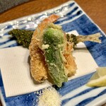 日本料理 梅林 - エビとキスの天ぷら。