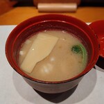 ますぶち - 蟹のお出汁の白味噌仕立て　たらの白子　たけのこ　こごみ