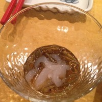 魚斉 - 2014年5月：白海老とジュンサイを和えたもの(正式名称失念)