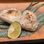 鮨 和顔 - 白子は塩焼き以外に醤油焼も選べました