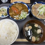 もつ乃 - ２種盛り定食1200円