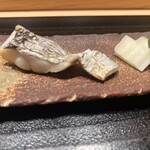 寺子屋 すし匠 - 太刀魚の塩焼きと白菜のぬか漬け・胡瓜の塩麹漬け