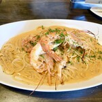 ピッツエリアバール　CACTUS　D'ORO - ・赤海老のトマトクリームソース　生パスタ（乾麺に変更）