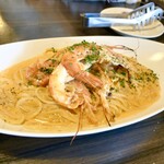 ピッツエリアバール　CACTUS　D'ORO - ・赤海老のトマトクリームソース　生パスタ（乾麺に変更）