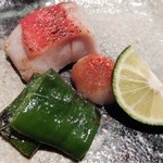 Sushi Dining Kugi - ⑧焼物：金目鯛と万願寺唐辛子