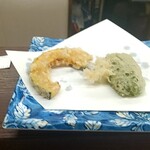 だるまの天ぷら定食 - かぼちゃ＆ピーマン