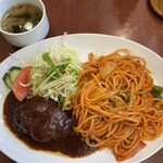 Kitchen KAMEYA 洋食館 - 【2025/2】ハンバーグ＆ナポリタン全景