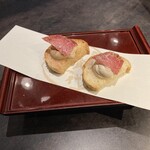 飛騨牛一頭家 馬喰一代 名古屋 栄 - お通し
                                すんごいの来た、、、