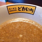 ラーメン　どかいち - 豚骨弱醤油で相変わらず飲み易い（2014年5月17日）