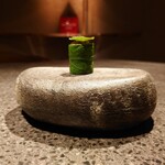 アニエルドール - カマス、こぼう、わさび、蕎麦の実(2皿目)