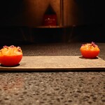 アニエルドール - 素麺、海老、パプリカ、トマト(2皿目)