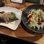 祐星 - 万願寺とうがらしのおひたし、鶏のたたき