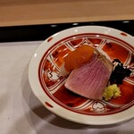 馬車道 大かわ - アオリイカとメジマグロ