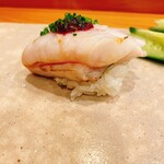 天寿し - タチウオと梅肉ソース