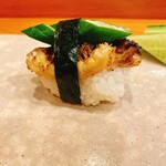 天寿し - サザエとオクラ