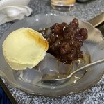 太助 - 黒蜜かんてんに、アイスとキントキトッピング。それぞれ、＋￥50円づつ。
