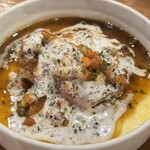 渡辺料理店 - 温菜(タラ白子のムニエルと西洋風茶碗蒸し)